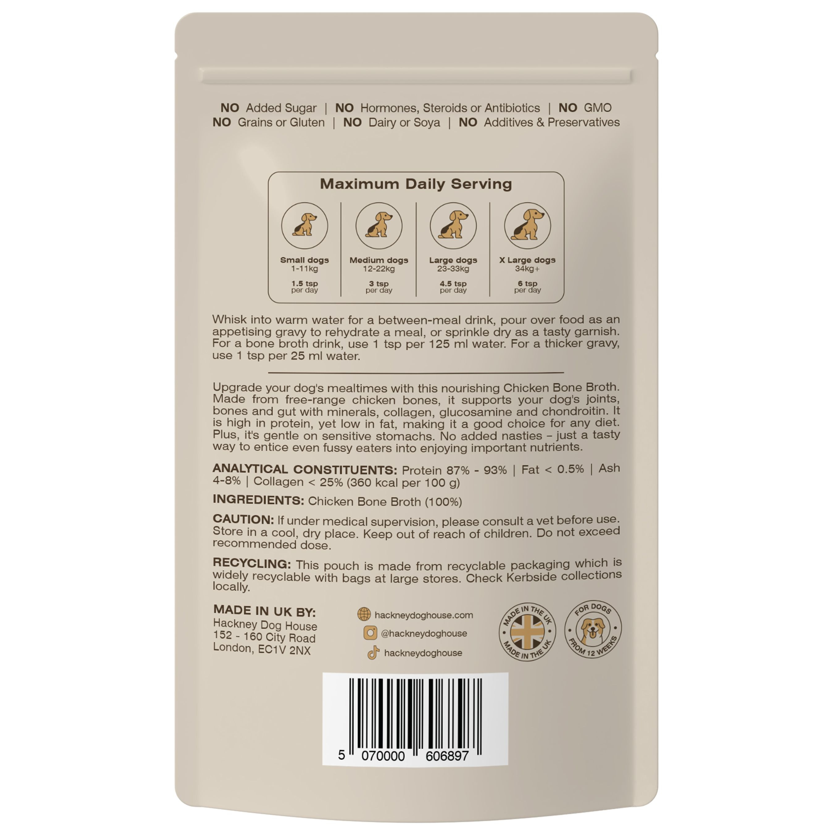 Hackney Dog House Chicken Bone Broth