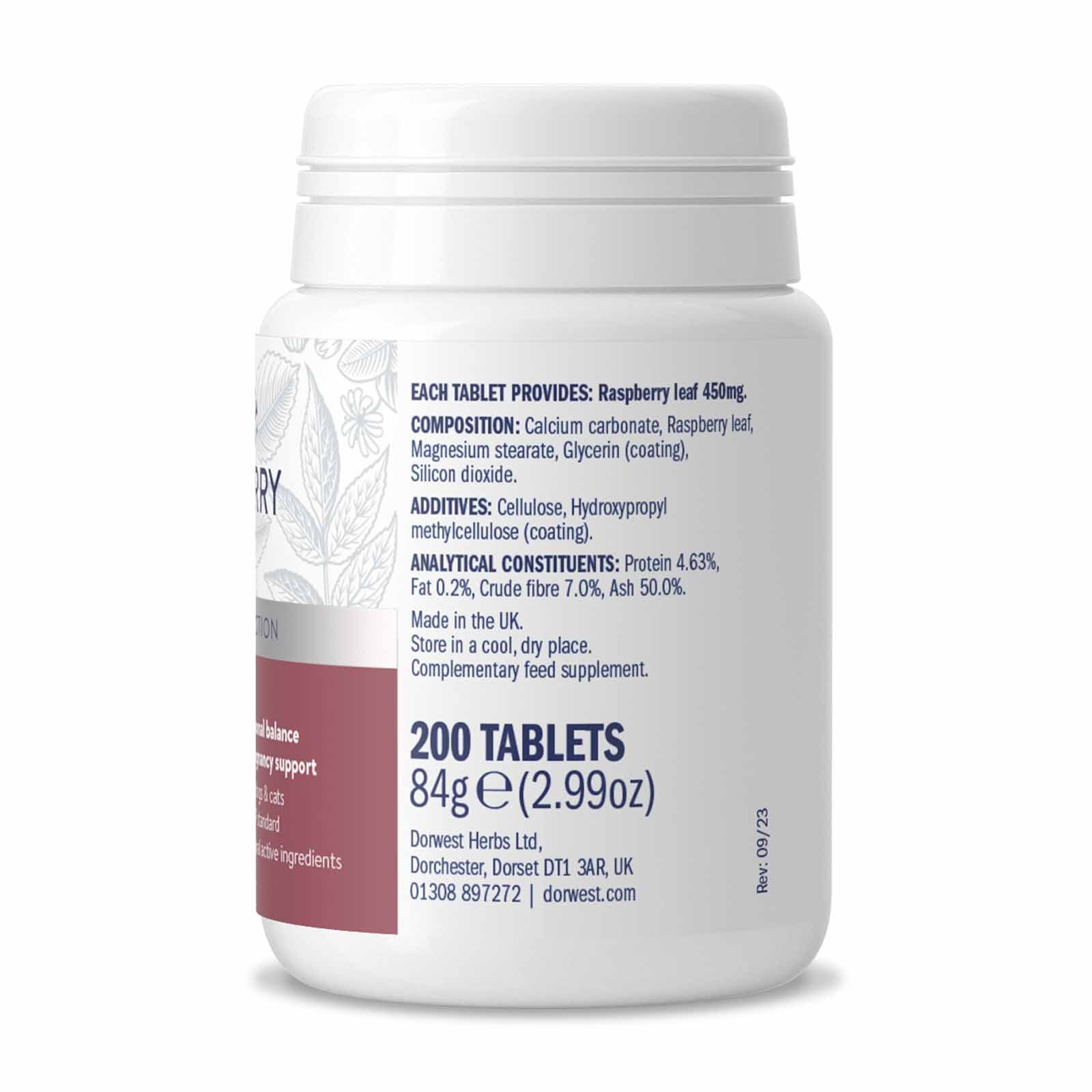 Dorwest Raspberry Leaf Tablets