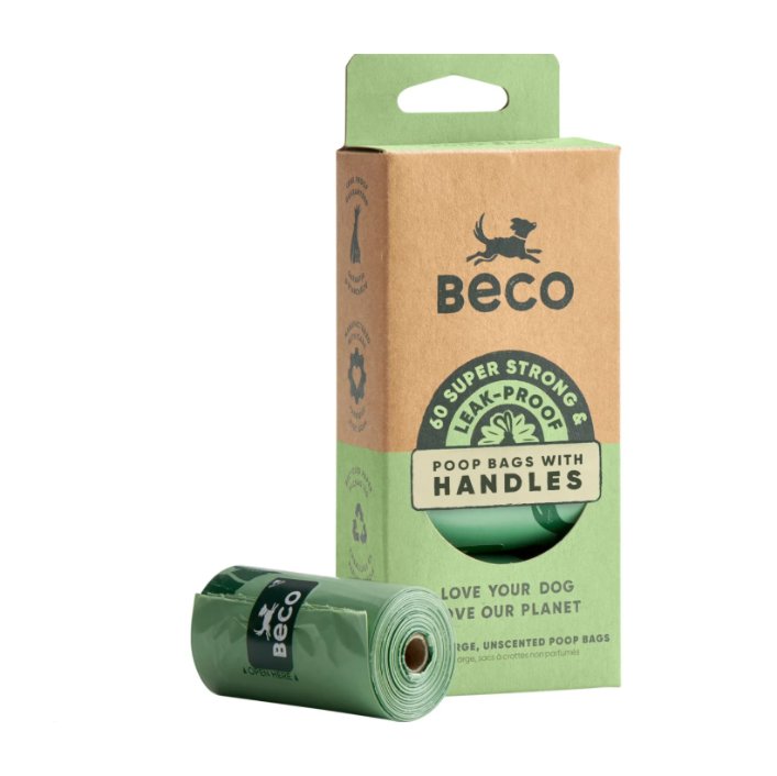 Beco Large Eco Poop Bags With Tie Handles - 60 Pack