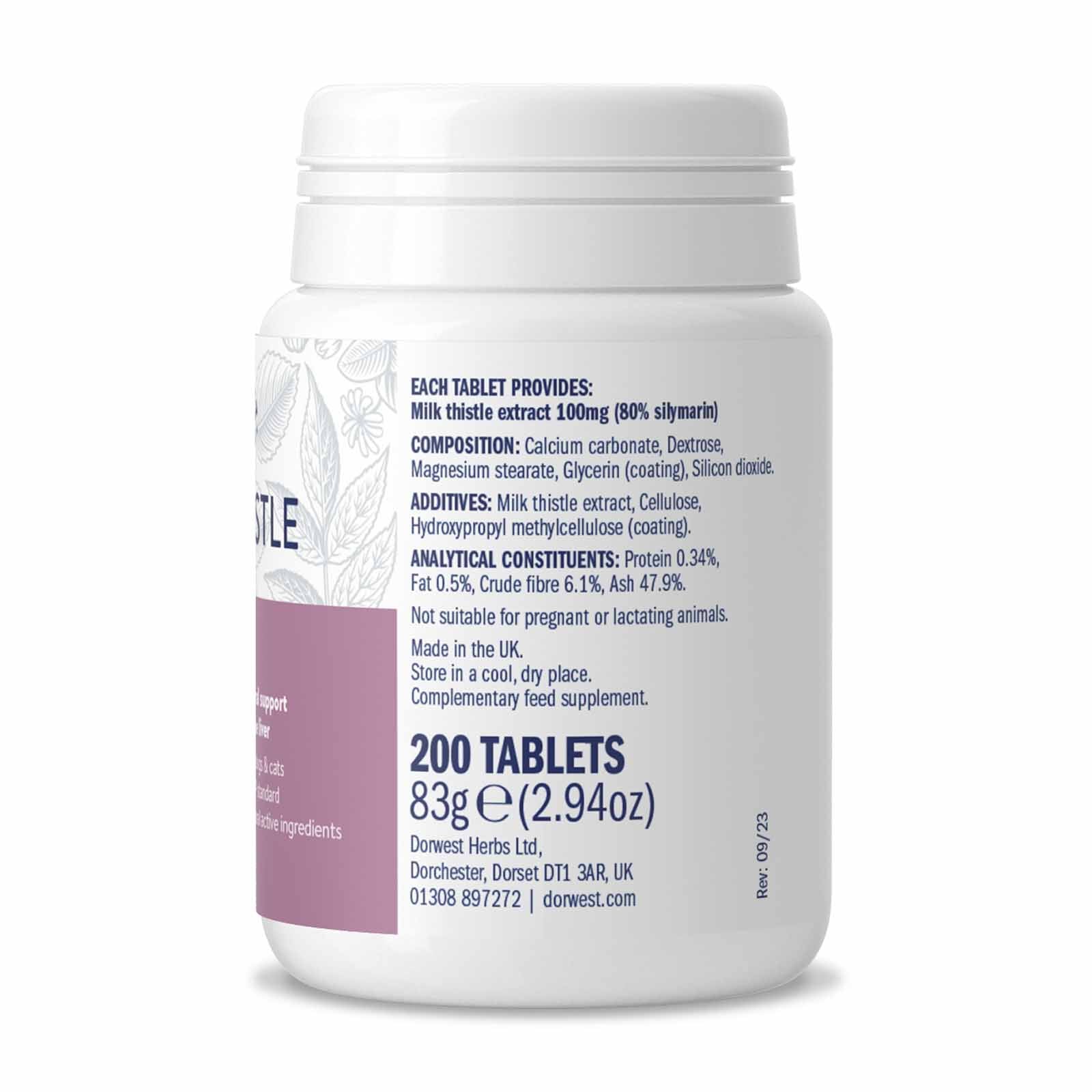 Dorwest Milk Thistle Tablets